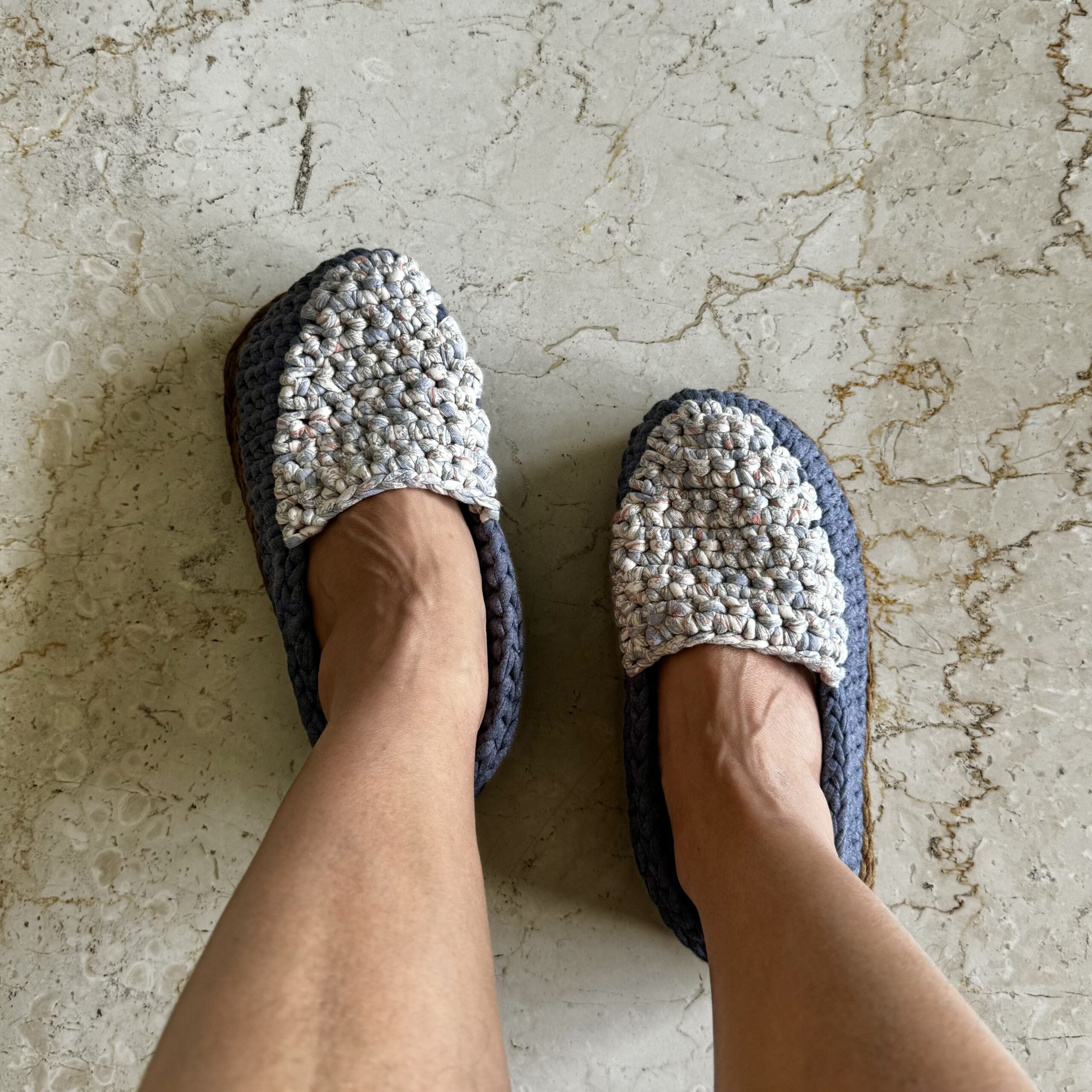 Image of Indoor Shoes Unisex Grey Off white Brown Dark denim