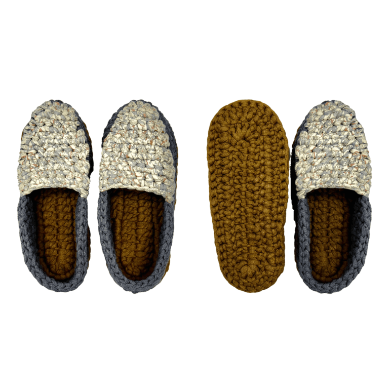 Image of Indoor Shoes Unisex Grey Off white Brown Dark denim