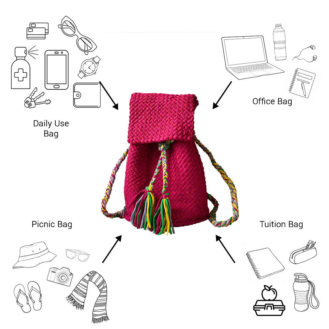 Image of Backpack | Red Color Classic Collection | Shoulder carry