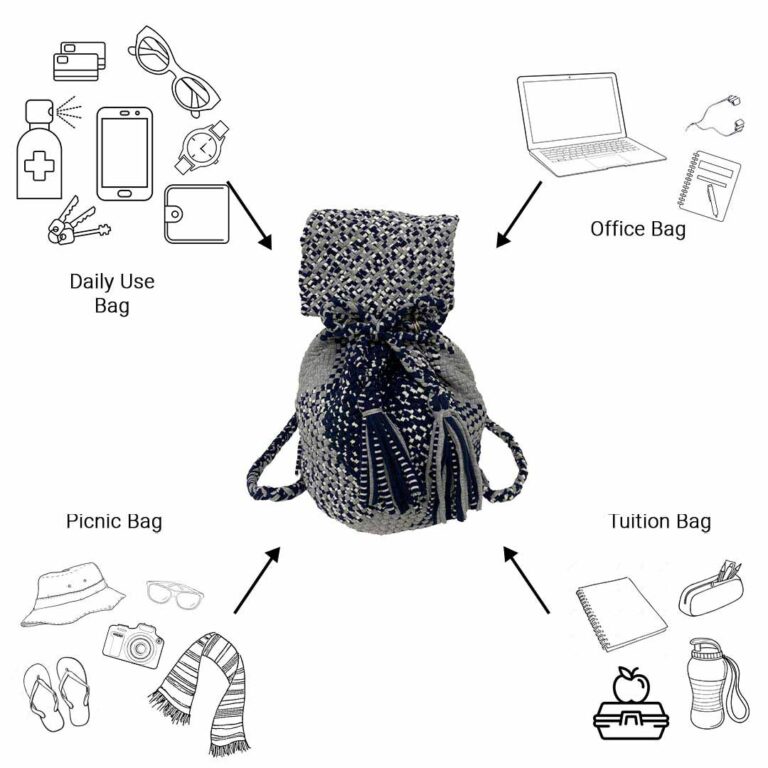 Image of Backpack Navy Grey Color Premium Collection | Shoulder carry